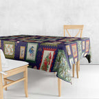 Aussie Birds Christmas La La Land Tablecloth Navy Blue Vintage Stamp Edition - Aussie Hoodie