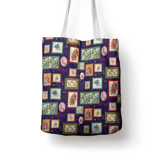 Aussie Birds Christmas La La Land Tote Bag Navy Blue Vintage Stamp Edition - Aussie Hoodie