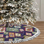Aussie Birds Christmas La La Land Tree Skirt Navy Blue Vintage Stamp Edition - Aussie Hoodie