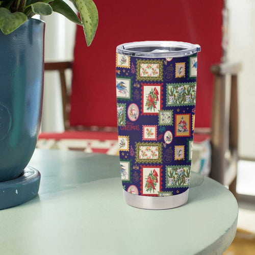 Aussie Birds Christmas La La Land Tumbler Cup Navy Blue Vintage Stamp Edition - Aussie Hoodie