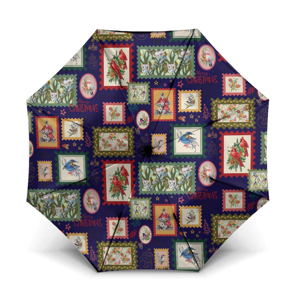 Aussie Birds Christmas La La Land Umbrella Navy Blue Vintage Stamp Edition - Aussie Hoodie