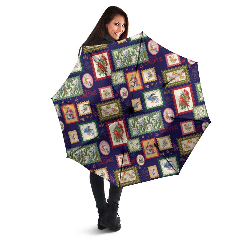 Aussie Birds Christmas La La Land Umbrella Navy Blue Vintage Stamp Edition - Aussie Hoodie
