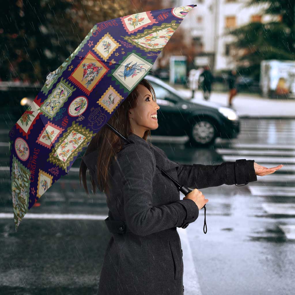 Aussie Birds Christmas La La Land Umbrella Navy Blue Vintage Stamp Edition - Aussie Hoodie