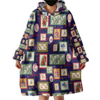 Aussie Birds Christmas La La Land Wearable Blanket Hoodie Navy Blue Vintage Stamp Edition - Aussie Hoodie
