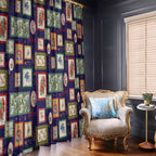 Aussie Birds Christmas La La Land Window Curtain Navy Blue Vintage Stamp Edition - Aussie Hoodie