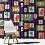 Aussie Birds Christmas La La Land Window Curtain Navy Blue Vintage Stamp Edition - Aussie Hoodie