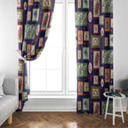 Aussie Birds Christmas La La Land Window Curtain Navy Blue Vintage Stamp Edition - Aussie Hoodie