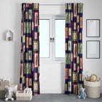 Aussie Birds Christmas La La Land Window Curtain Navy Blue Vintage Stamp Edition - Aussie Hoodie