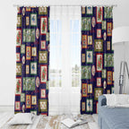 Aussie Birds Christmas La La Land Window Curtain Navy Blue Vintage Stamp Edition - Aussie Hoodie