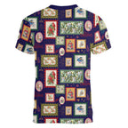 Aussie Birds Christmas La La Land Women V-Neck T-Shirt Navy Blue Vintage Stamp Edition - Aussie Hoodie