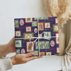 Aussie Birds Christmas La La Land Wrapping Paper Navy Blue Vintage Stamp Edition - Aussie Hoodie