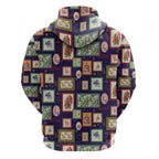 Aussie Birds Christmas La La Land Zip Hoodie Navy Blue Vintage Stamp Edition - Aussie Hoodie