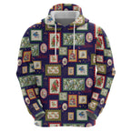 Aussie Birds Christmas La La Land Zip Hoodie Navy Blue Vintage Stamp Edition - Aussie Hoodie