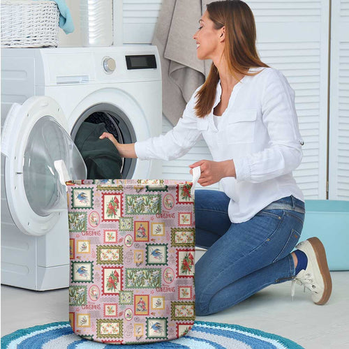 Aussie Birds Christmas La La Land Laundry Basket Pink Vintage Stamp Edition - Aussie Hoodie