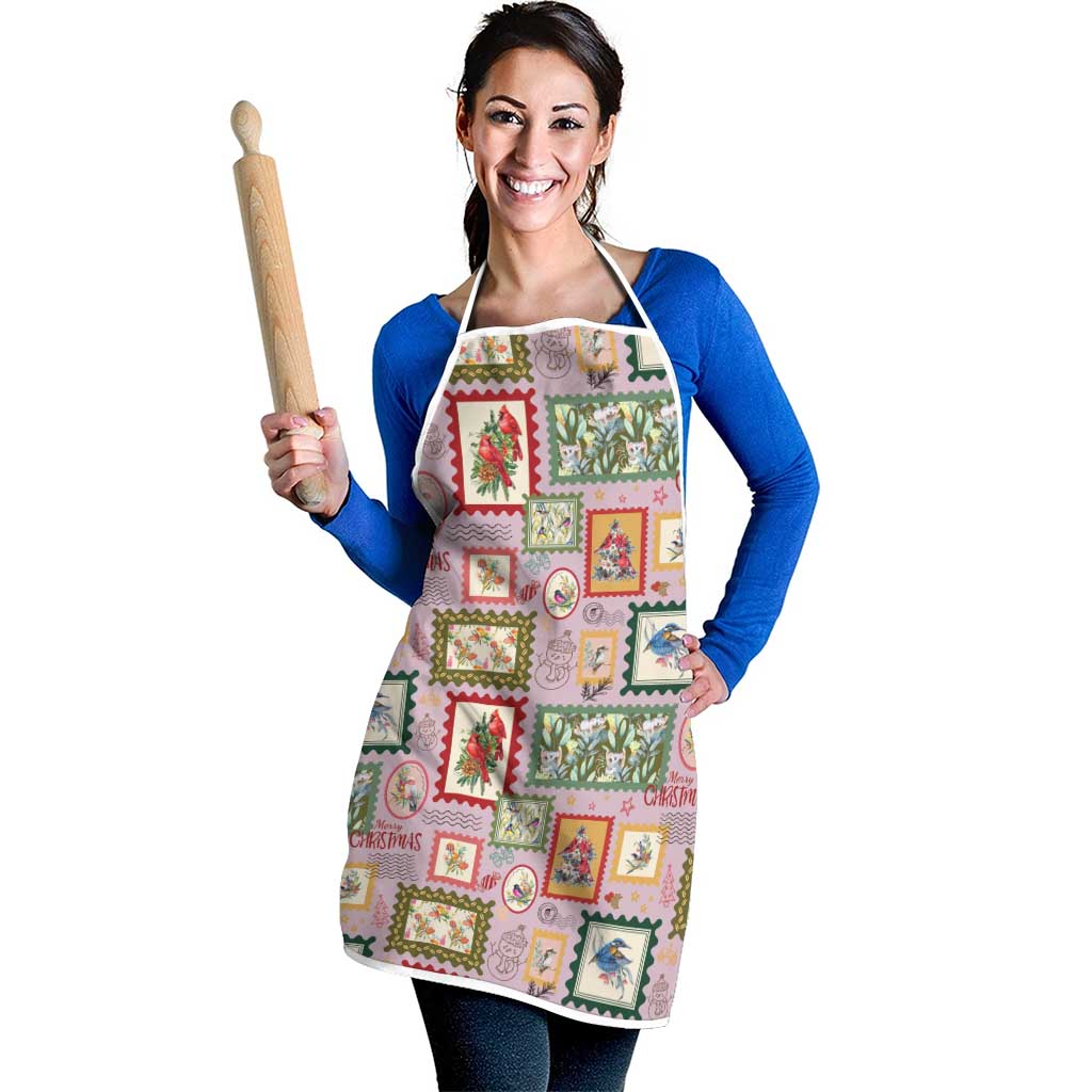 Aussie Birds Christmas La La Land Apron Pink Vintage Stamp Edition - Aussie Hoodie