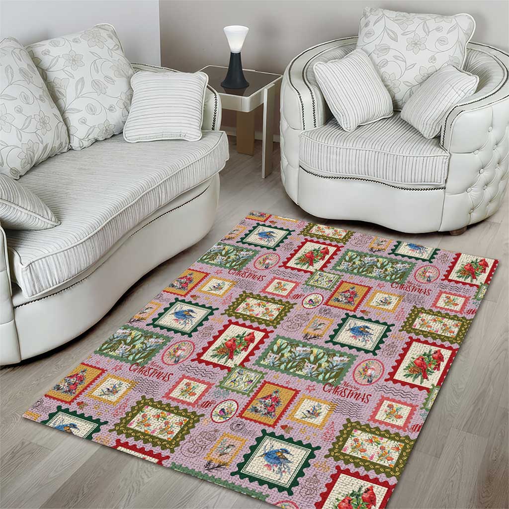 Aussie Birds Christmas La La Land Area Rug Pink Vintage Stamp Edition - Aussie Hoodie