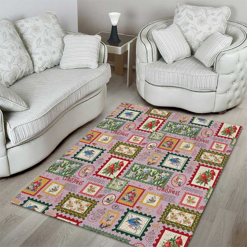 Aussie Birds Christmas La La Land Area Rug Pink Vintage Stamp Edition - Aussie Hoodie