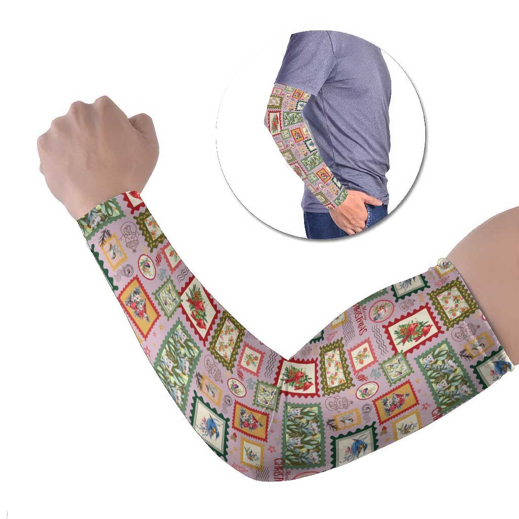 Aussie Birds Christmas La La Land Arm Sleeves Pink Vintage Stamp Edition - Aussie Hoodie