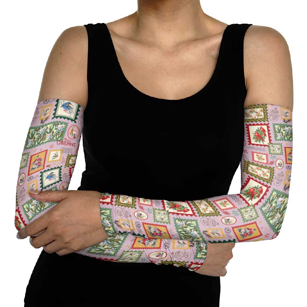Aussie Birds Christmas La La Land Arm Sleeves Pink Vintage Stamp Edition - Aussie Hoodie