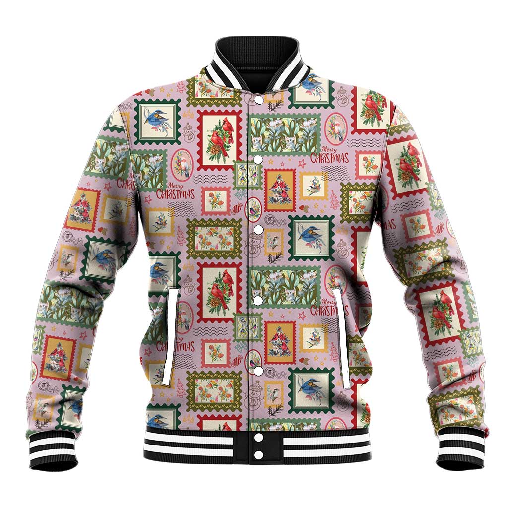 Aussie Birds Christmas La La Land Baseball Jacket Pink Vintage Stamp Edition - Aussie Hoodie