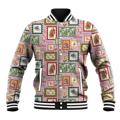 Aussie Birds Christmas La La Land Baseball Jacket Pink Vintage Stamp Edition - Aussie Hoodie