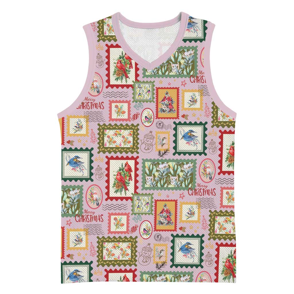 Aussie Birds Christmas La La Land Basketball Jersey Pink Vintage Stamp Edition - Aussie Hoodie