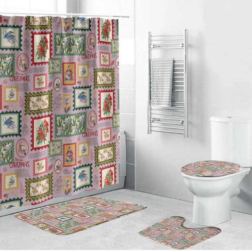 Aussie Birds Christmas La La Land Bathroom Set Pink Vintage Stamp Edition - Aussie Hoodie