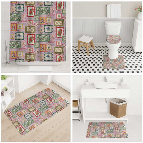 Aussie Birds Christmas La La Land Bathroom Set Pink Vintage Stamp Edition - Aussie Hoodie