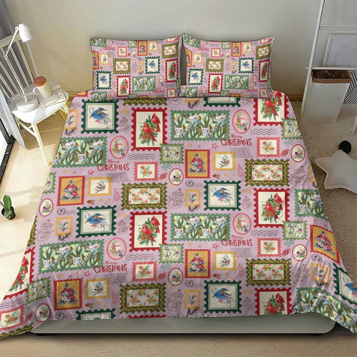 Aussie Birds Christmas La La Land Bedding Set Pink Vintage Stamp Edition - Aussie Hoodie