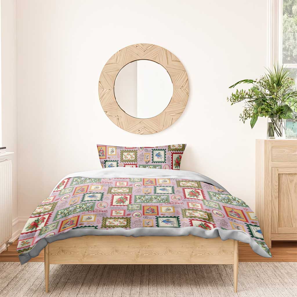 Aussie Birds Christmas La La Land Bedding Set Pink Vintage Stamp Edition - Aussie Hoodie
