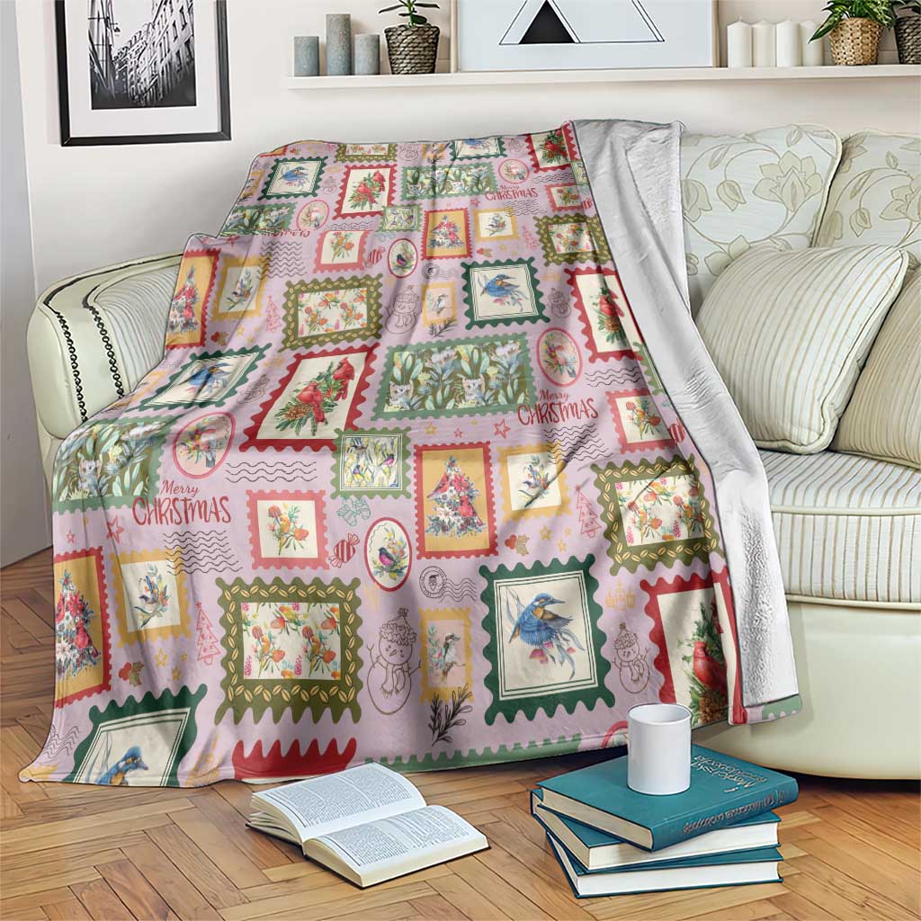 Aussie Birds Christmas La La Land Blanket Pink Vintage Stamp Edition - Aussie Hoodie