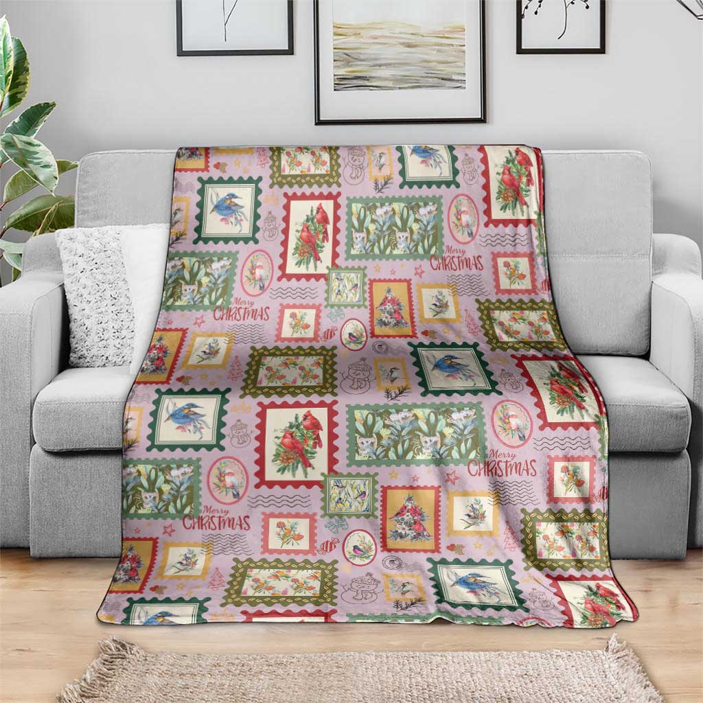 Aussie Birds Christmas La La Land Blanket Pink Vintage Stamp Edition - Aussie Hoodie