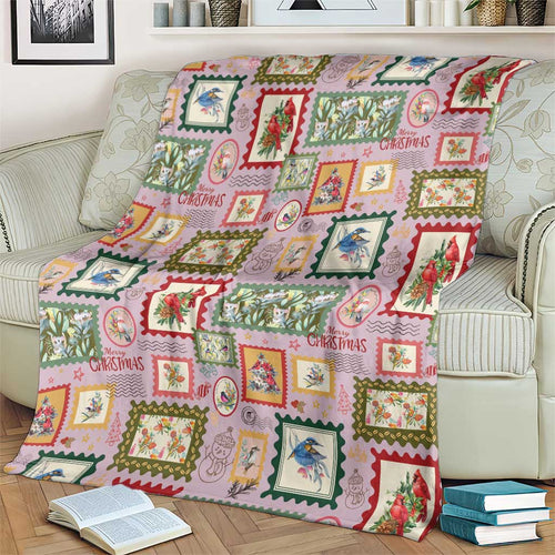 Aussie Birds Christmas La La Land Blanket Pink Vintage Stamp Edition - Aussie Hoodie