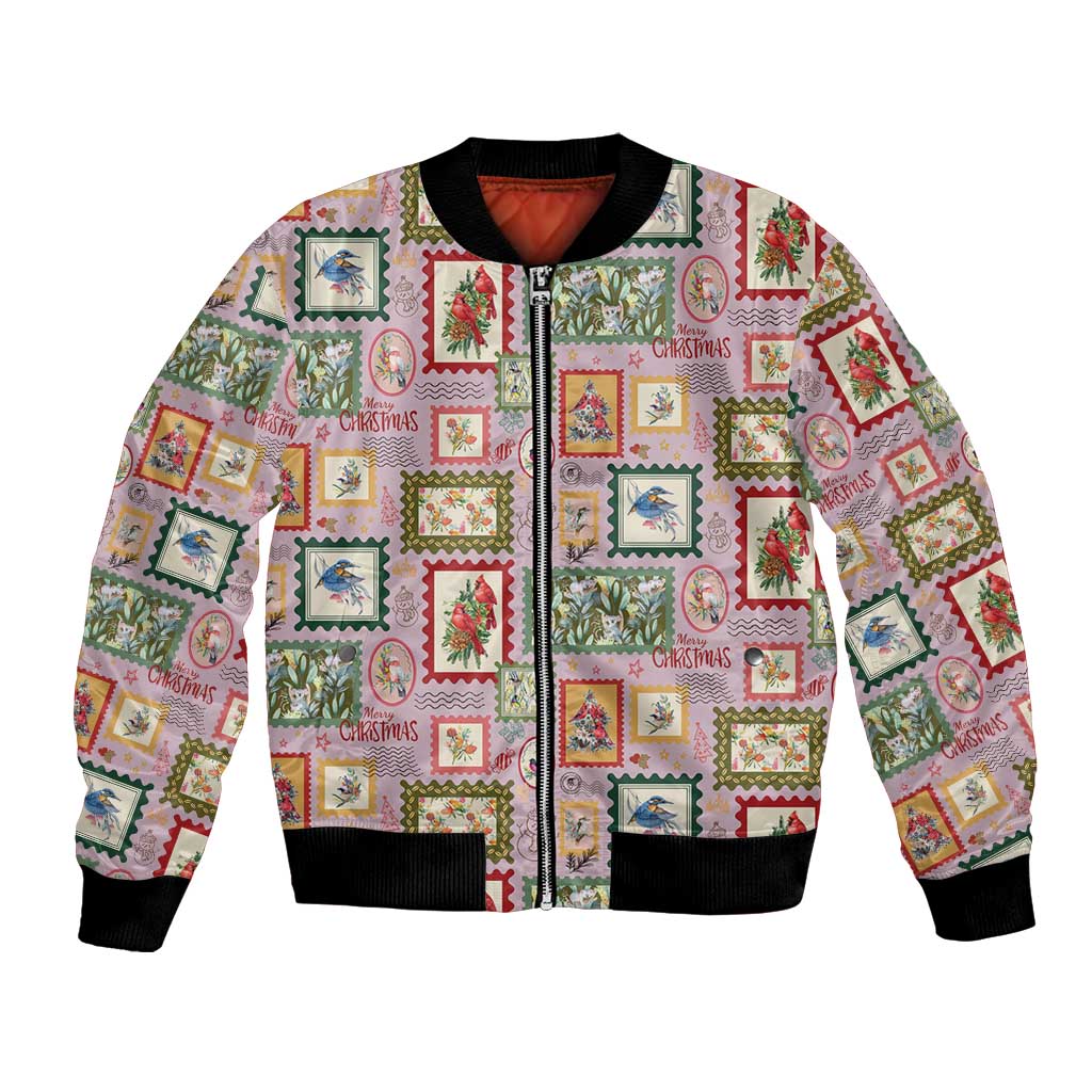 Aussie Birds Christmas La La Land Bomber Jacket Pink Vintage Stamp Edition - Aussie Hoodie