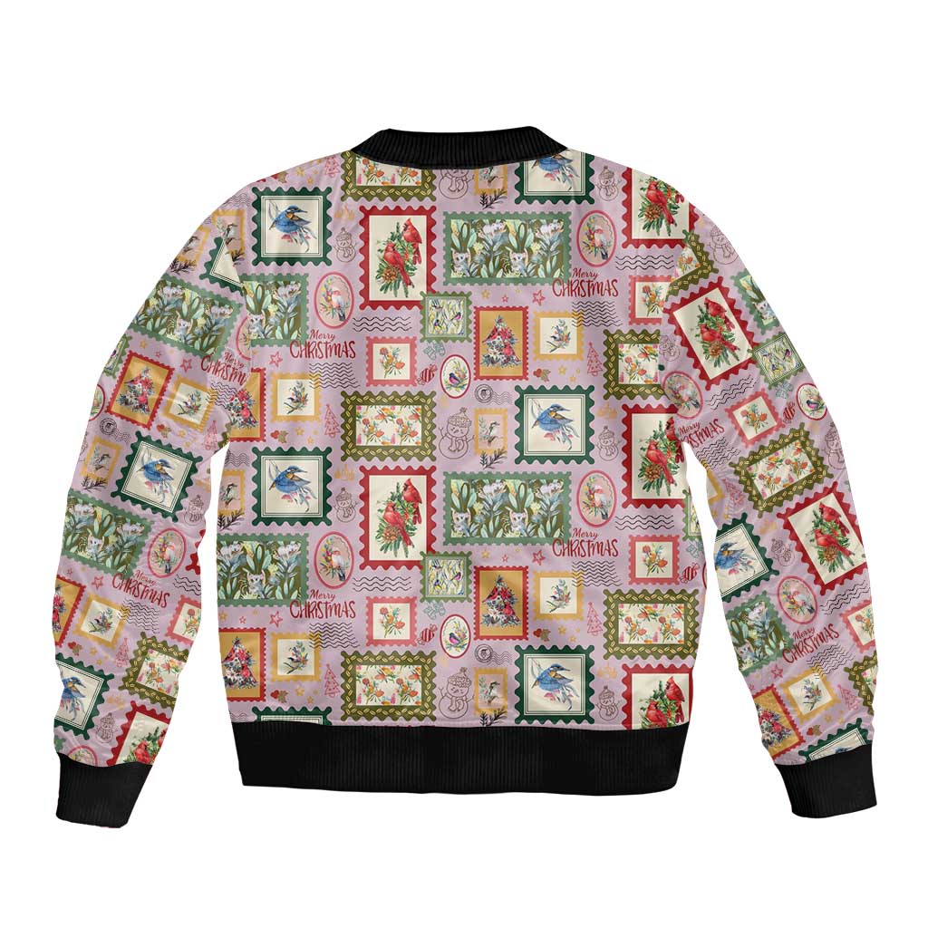 Aussie Birds Christmas La La Land Bomber Jacket Pink Vintage Stamp Edition - Aussie Hoodie