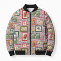 Aussie Birds Christmas La La Land Bomber Puffer Jacket Pink Vintage Stamp Edition - Aussie Hoodie