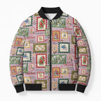 Aussie Birds Christmas La La Land Bomber Puffer Jacket Pink Vintage Stamp Edition - Aussie Hoodie