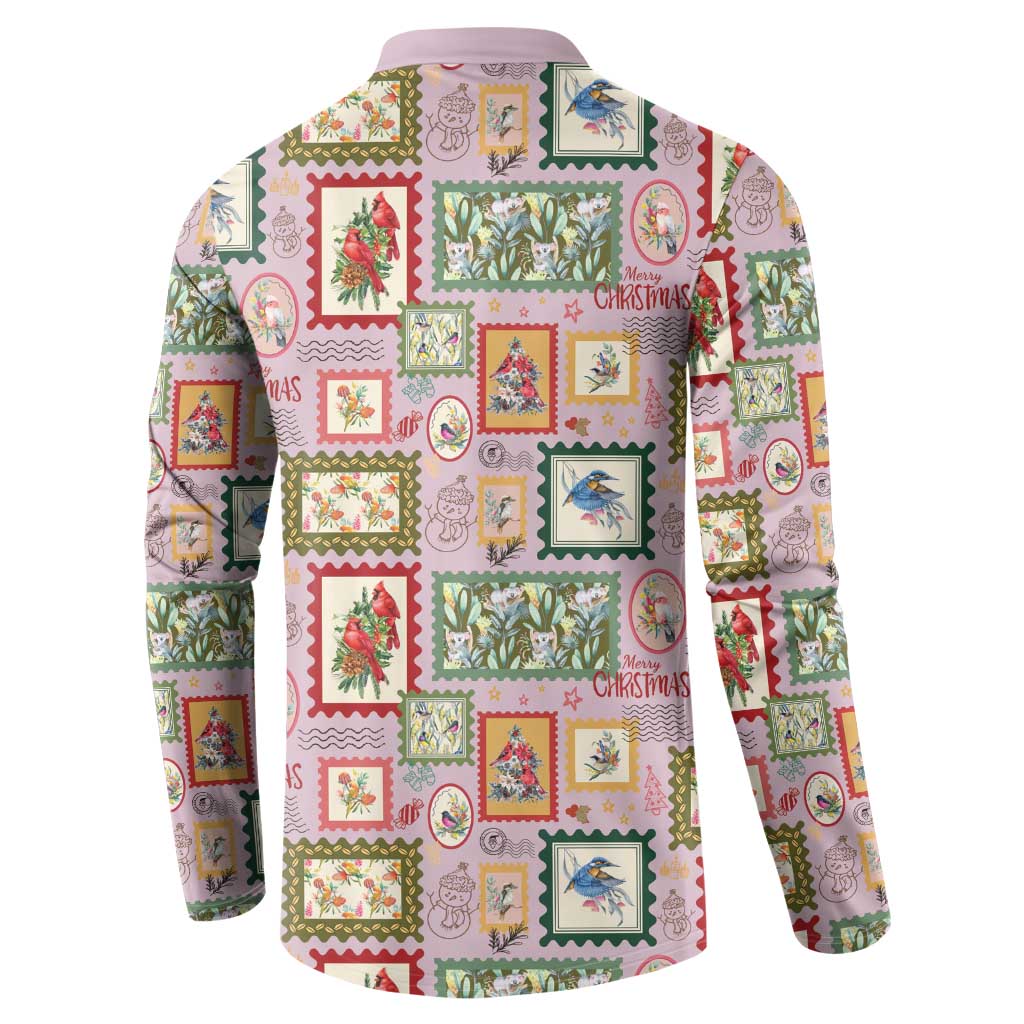 Aussie Birds Christmas La La Land Button Sweatshirt Pink Vintage Stamp Edition - Aussie Hoodie