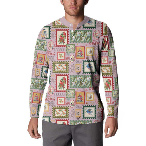 Aussie Birds Christmas La La Land Button Sweatshirt Pink Vintage Stamp Edition - Aussie Hoodie