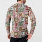 Aussie Birds Christmas La La Land Button Sweatshirt Pink Vintage Stamp Edition - Aussie Hoodie