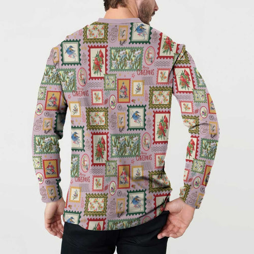 Aussie Birds Christmas La La Land Button Sweatshirt Pink Vintage Stamp Edition - Aussie Hoodie