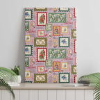 Aussie Birds Christmas La La Land Canvas Wall Art Pink Vintage Stamp Edition - Aussie Hoodie