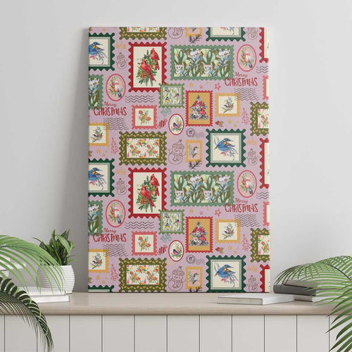 Aussie Birds Christmas La La Land Canvas Wall Art Pink Vintage Stamp Edition - Aussie Hoodie
