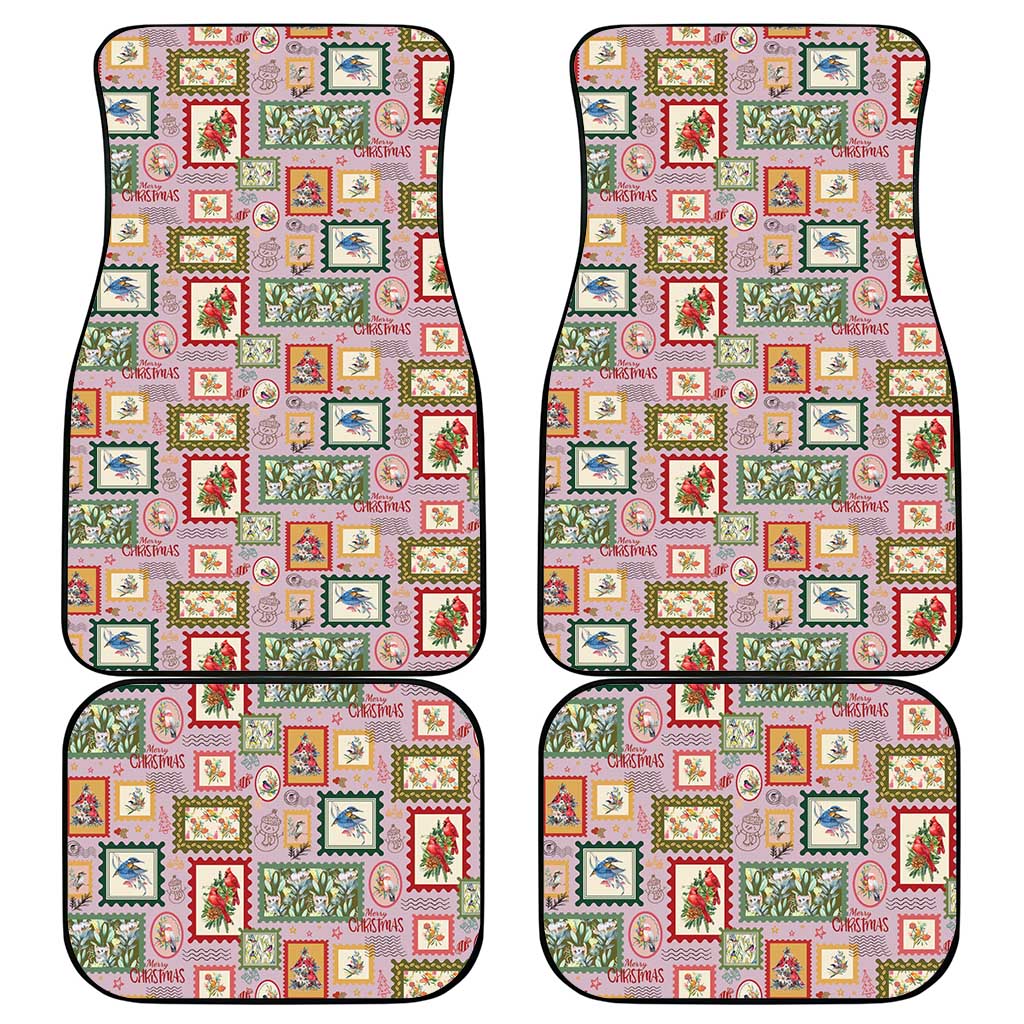 Aussie Birds Christmas La La Land Car Mats Pink Vintage Stamp Edition - Aussie Hoodie