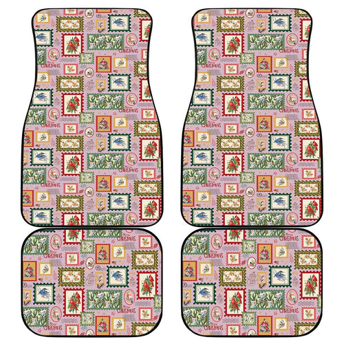 Aussie Birds Christmas La La Land Car Mats Pink Vintage Stamp Edition - Aussie Hoodie