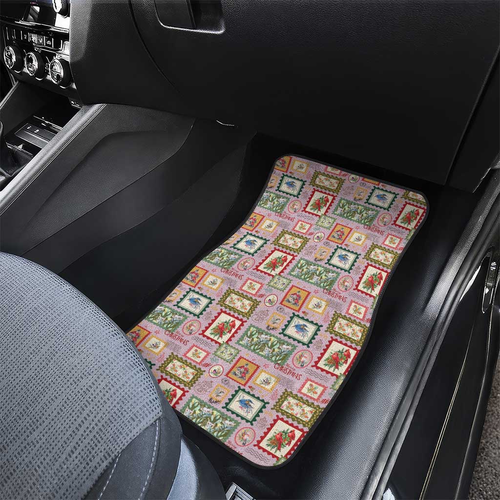Aussie Birds Christmas La La Land Car Mats Pink Vintage Stamp Edition - Aussie Hoodie