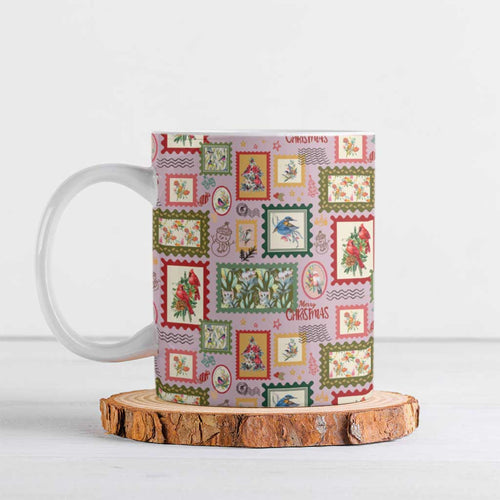Aussie Birds Christmas La La Land Ceramic Mug Pink Vintage Stamp Edition - Aussie Hoodie