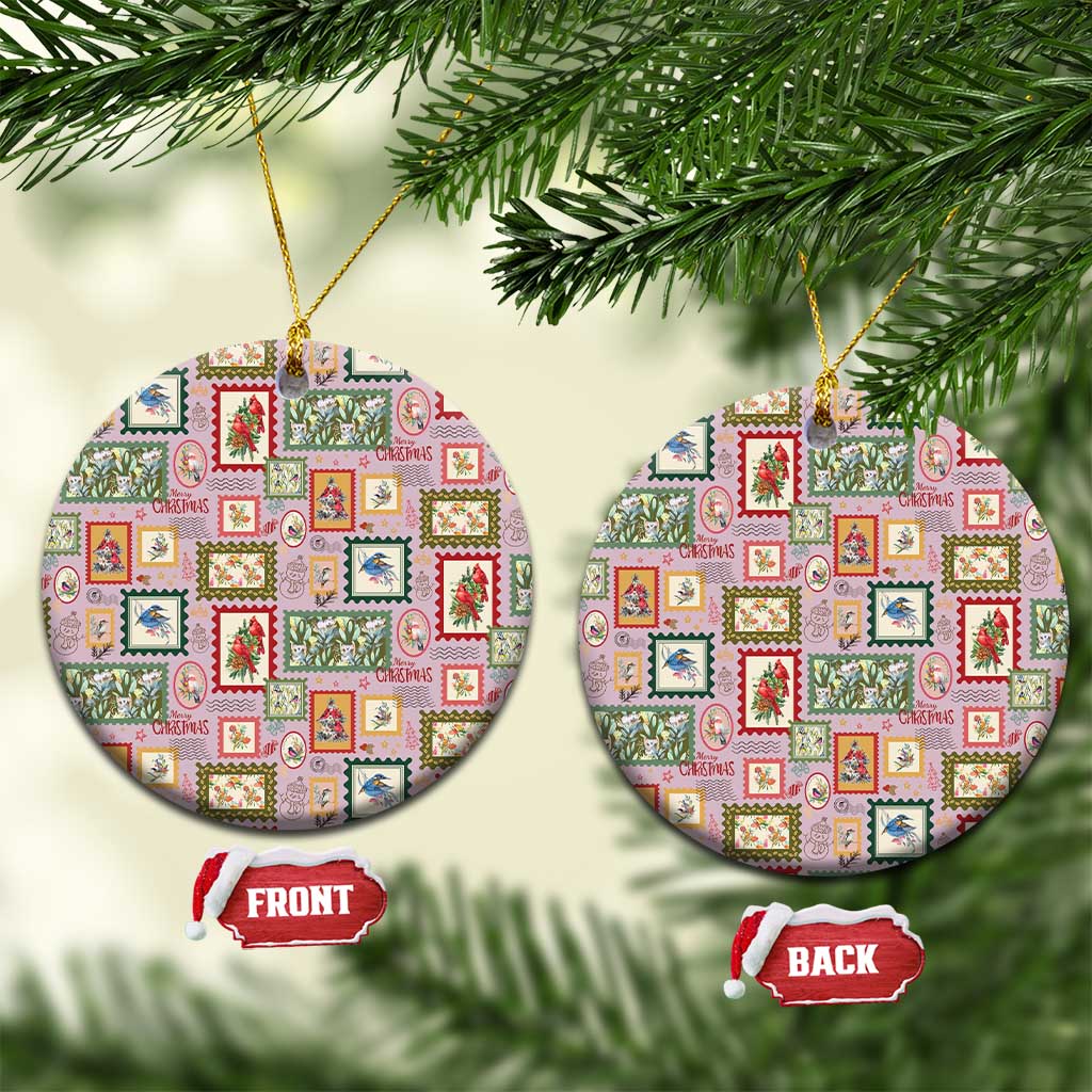 Aussie Birds Christmas La La Land Ceramic Ornament Pink Vintage Stamp Edition - Aussie Hoodie