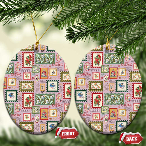 Aussie Birds Christmas La La Land Ceramic Ornament Pink Vintage Stamp Edition - Aussie Hoodie