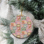 Aussie Birds Christmas La La Land Ceramic Ornament Pink Vintage Stamp Edition - Aussie Hoodie